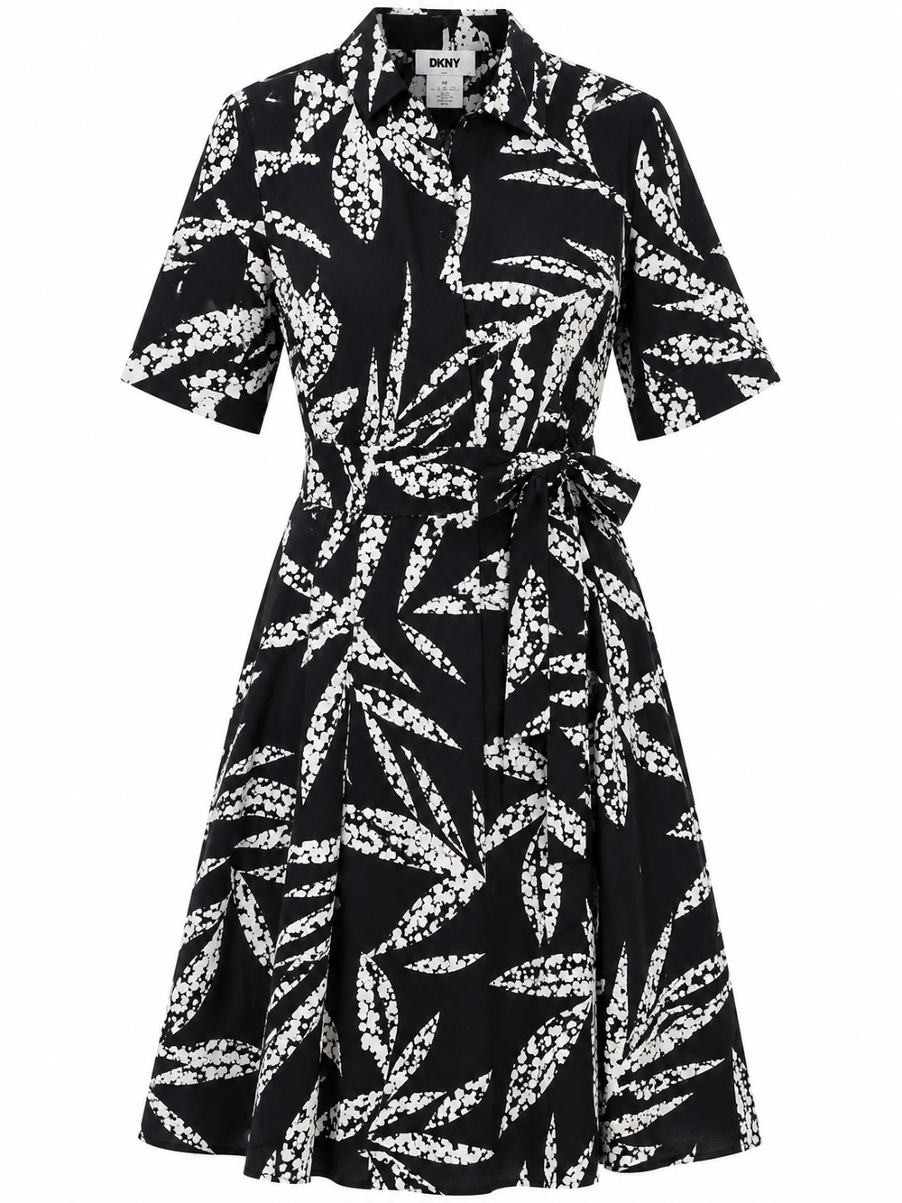 DKNY Black & White Floral Shirt Dress